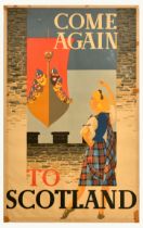 Travel Poster Come Again Scotland Viking Ship