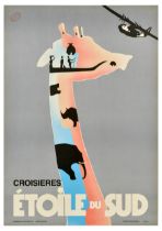 Travel Poster South Star Cruises Etoile Du Sud Giraffe Safari