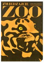 Travel Poster Warsaw Zoo Tiger Swierzy Zoological Garden