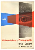 Advertising Poster World Exhibition Photography Lucerne 1952 Modernism