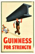 Advertising Poster Guinness For Strength Gilroy Girder