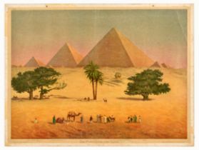 Travel Poster Pyramids Of Giza Egypt Cairo Sphinx Statue School