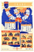 Propaganda Poster Australia Trade Map Oceania