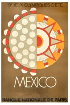 Sport Poster Mexico Summer Olympics 1968 BNP Lance Wyman Eduardo Terrazas