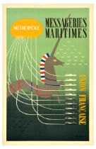 Travel Poster Messageries Maritimes Metropole Union Francaise