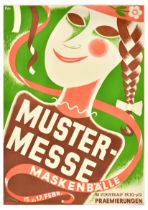 Advertising Poster Muster Messe Maskenballe Masked Ball