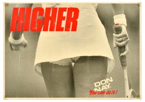 Sport Poster Higher Donner Tennis Racket You Can Do It Upskirt