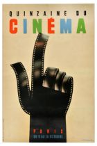 Advertising Poster Art Deco Quinzaine Du Cinema Paris Film Festival