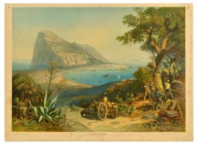 Travel Poster Rock of Gibraltar Franz Bukarz Chromolithograph