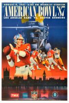 Sport Poster American Bowl 87 NFL Los Angeles Rams Vs Denver Broncos