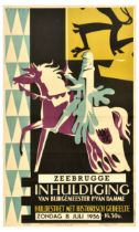Advertising Poster Zeebrugge Knight Jousting Belgium Midcentury Modern Belgium