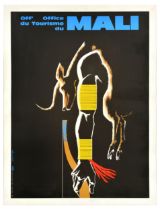 Travel Poster Mali Hunter West Africa Antelope