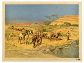 Advertising Poster Ox Train Grass Steppes Southwest Africa
