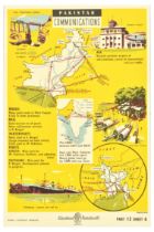 Propaganda Poster Pakistan Communications Railway Airline Road River Sea Shipping