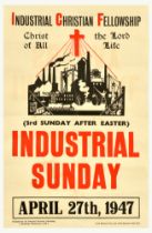 Advertising Poster Church of England Sunday Industrial Christian Fellowship