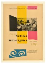 Advertising Poster Belgian Art Exhibition Sztuka Belgijska Warsaw