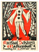 Advertising Poster Maskenball Kursaal Schanzli Eckert Masquerade
