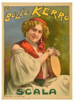 Advertising Poster Scala La Belle Kerro Edwardian French Theatre