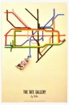 Travel Poster Tate Gallery By Tube London Transport David Booth