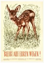 Propaganda Poster Environment Protection Nature Conservation Deer