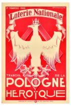 Advertising Poster Loterie Nationale Heroic Poland Pologne Heroique WWII