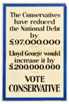 Propaganda Poster Conservative Party National Debt Voting UK Elections