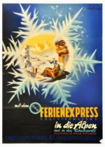 Sport Poster Ski Alps Holiday Express Train