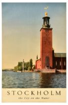 Travel Poster Set Stockholm Sweden United States Lines USA Cruise Liner