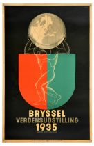 Advertising Poster Bryssel Brussels World Exhibition Atlas 1935 Art Deco