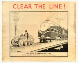 Propaganda Poster Clear the Line Sam Wells LMS GWR LNER British Railways