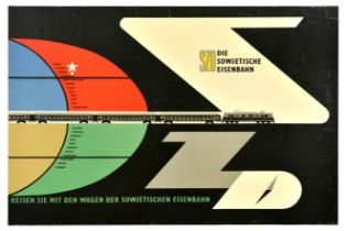 Travel Poster SZD Soviet Railway Sowjetische Eisenbahn USSR