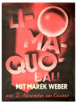 Advertising Poster Li Ma Quo Ball Art Deco Marek Weber Fritz Buhler