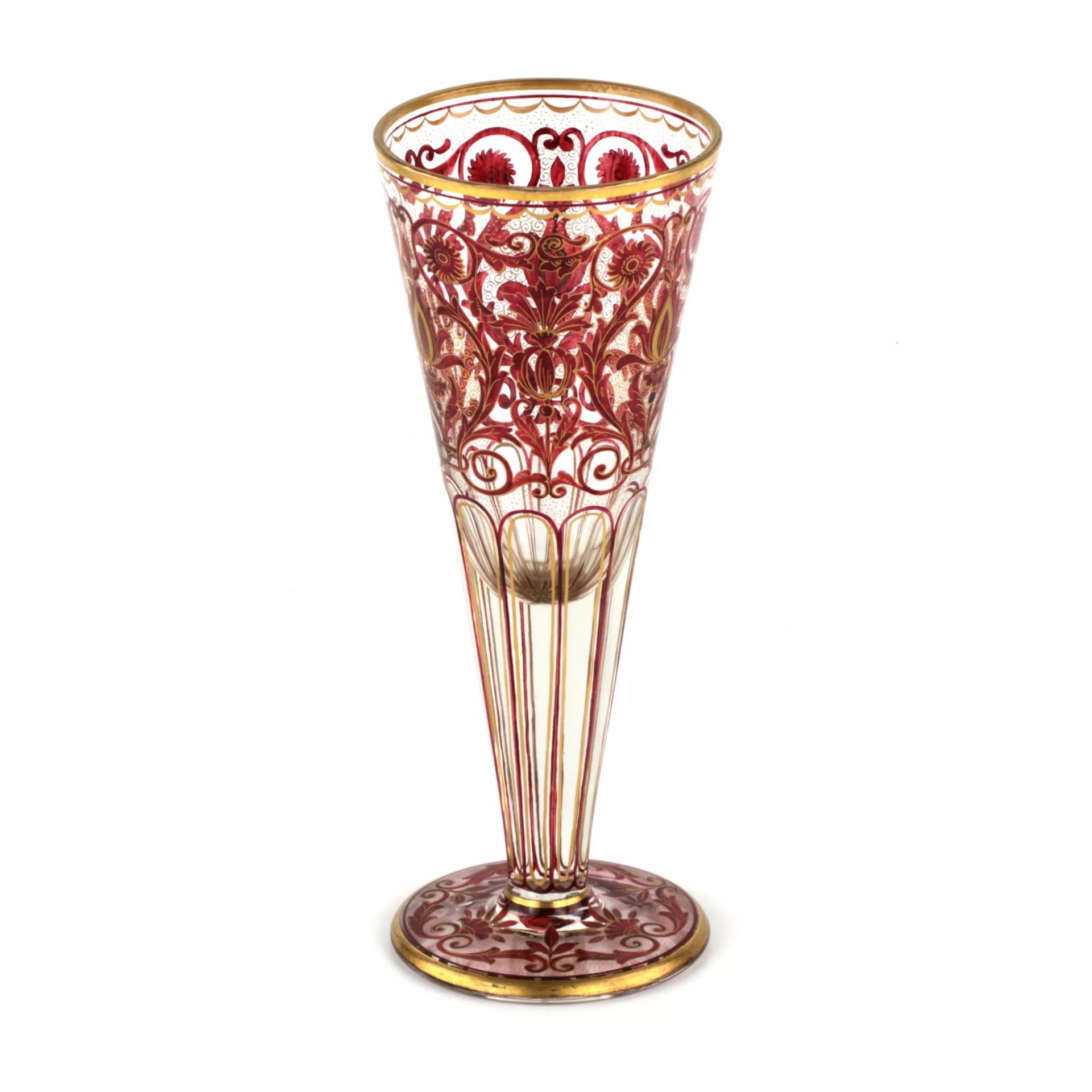 Large glass goblet with painting. - Image 2 of 5