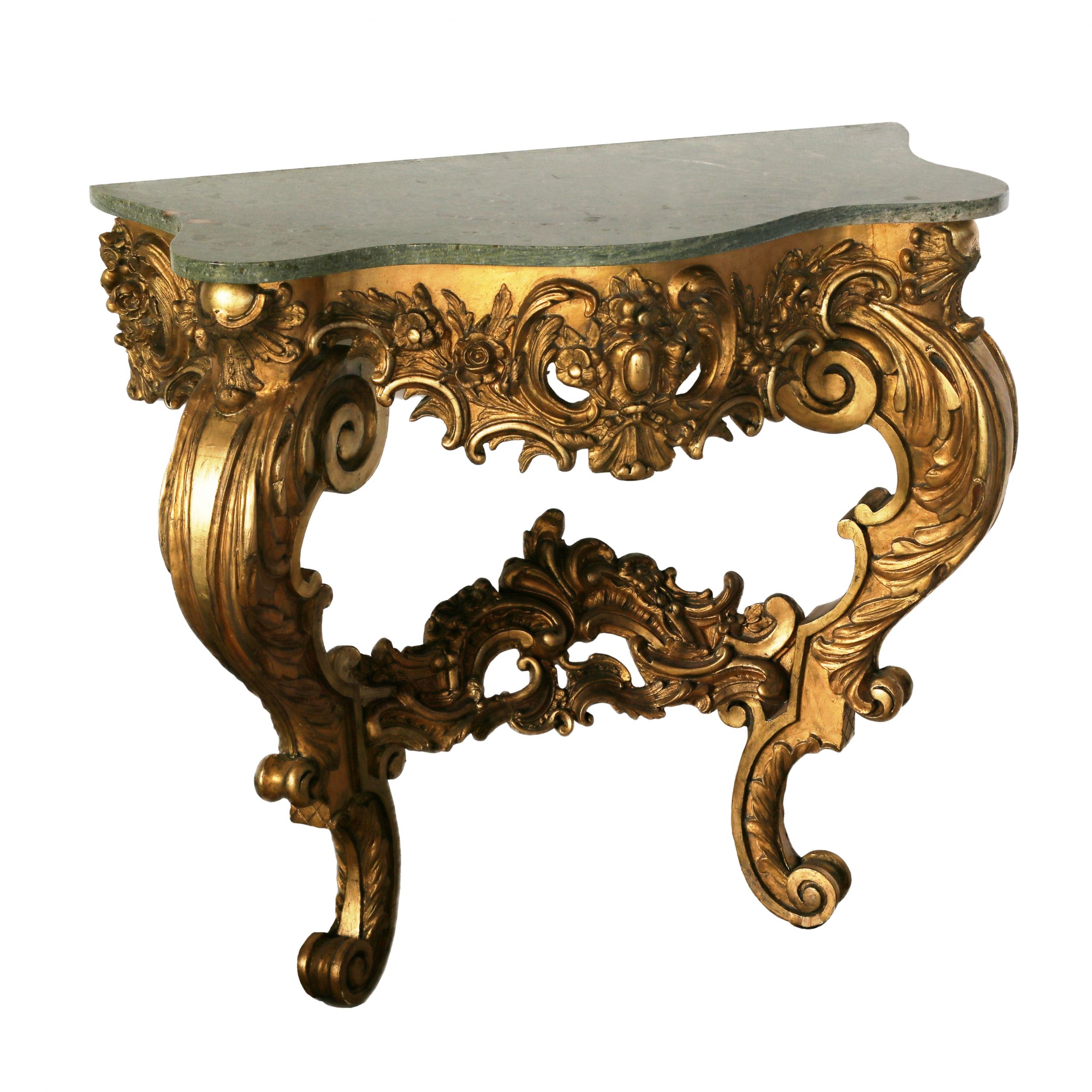 Wooden, gilded console of the 19th century. - Image 2 of 6