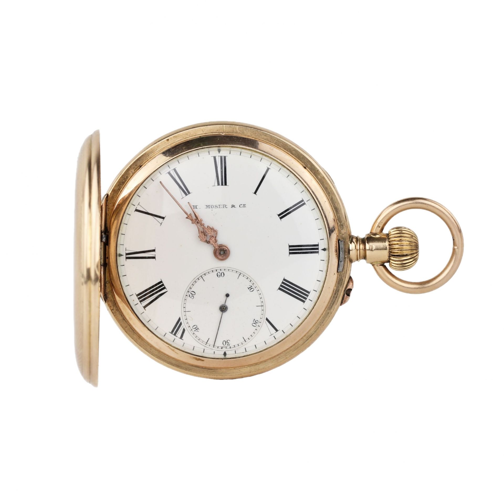 H. MOSER & Co. gold pocket watch, circa 1900 - Bild 2 aus 9