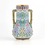 Cloisonne enamel vase.