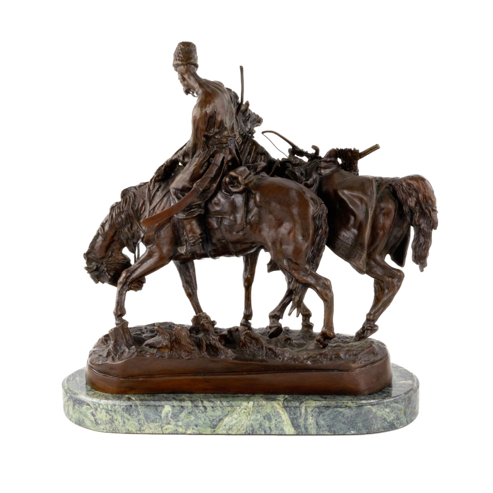 Bronze sculpture Zaporozhye Cossack after the battle. Model E.Lansare. - Image 4 of 8