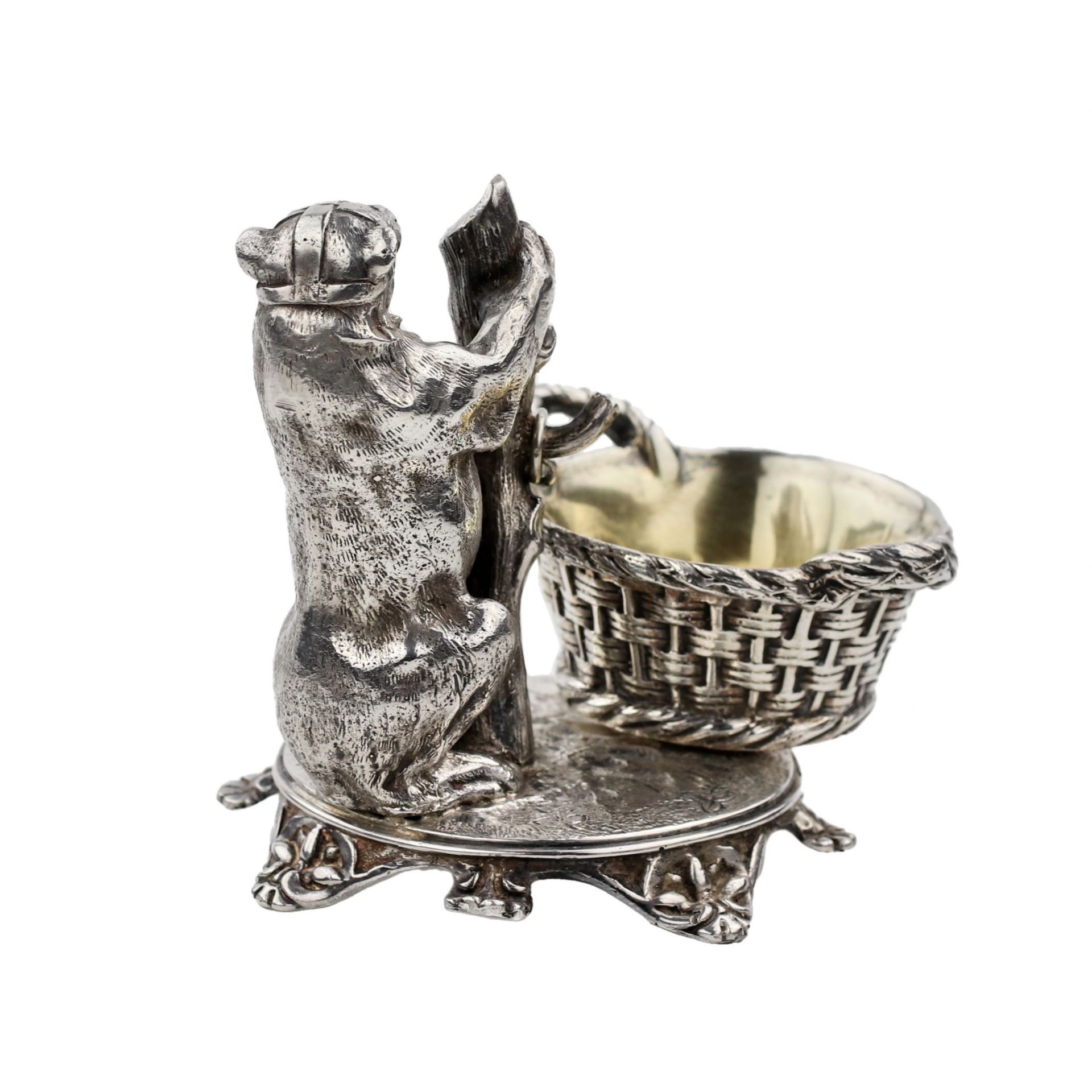 Witty, silver salt shaker with a bear, workshop Grachev.1889 - Image 4 of 8