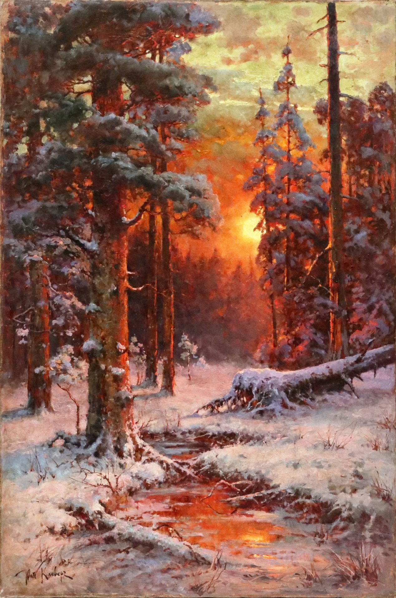 Julius Klever. Sunset in the winter forest. - Bild 2 aus 7