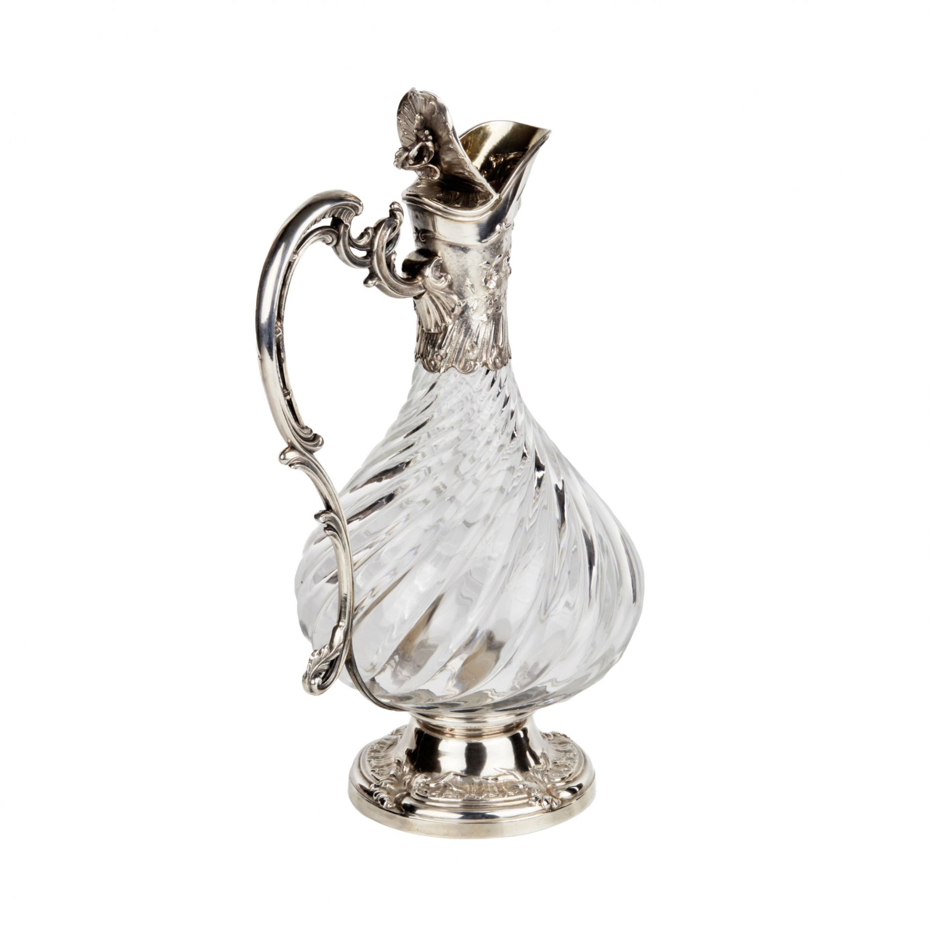 French wine jug. Glass in silver. - Bild 5 aus 8