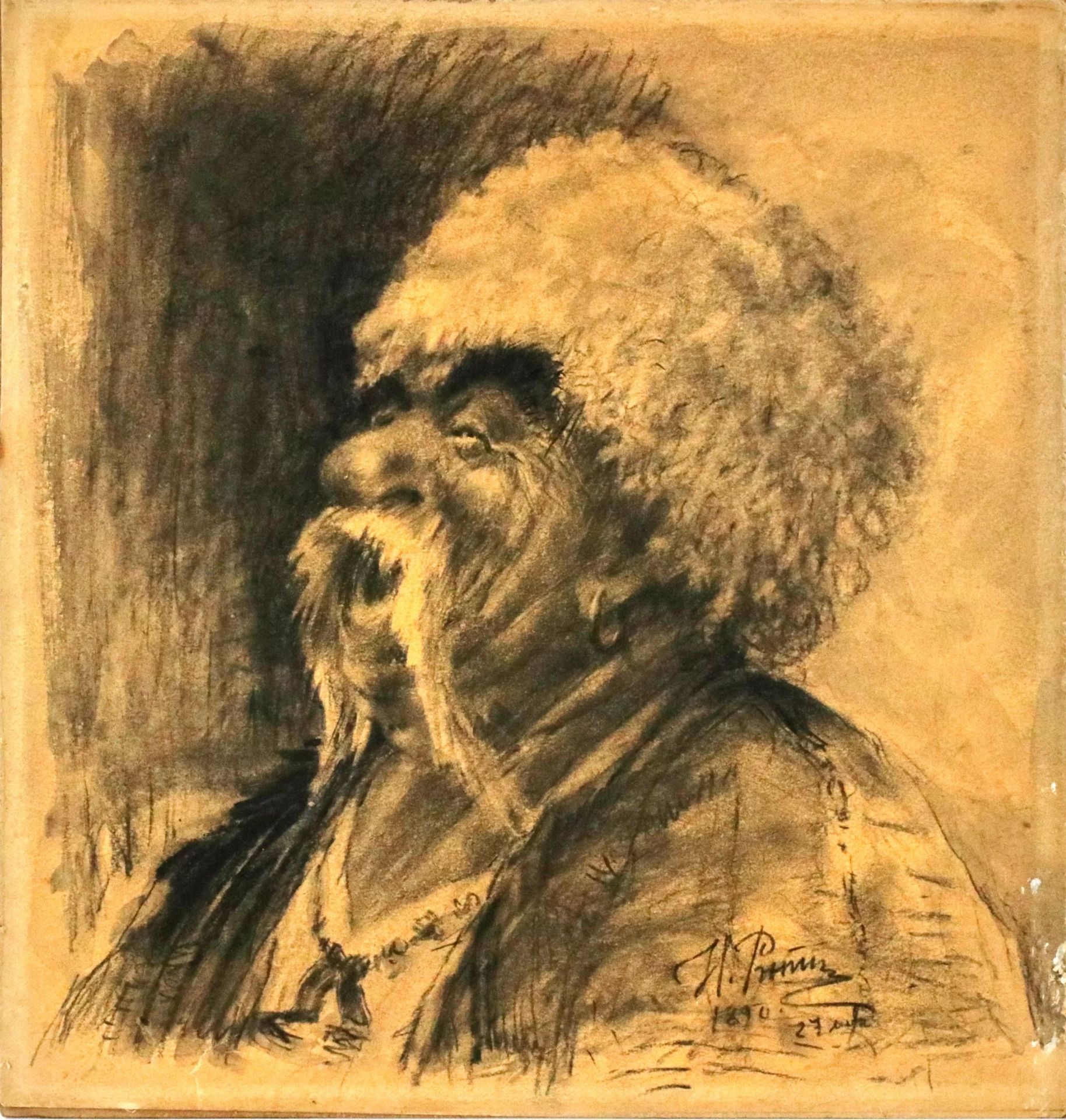Drawing by I. Repin Laughing Cossack. 1890. - Bild 2 aus 4