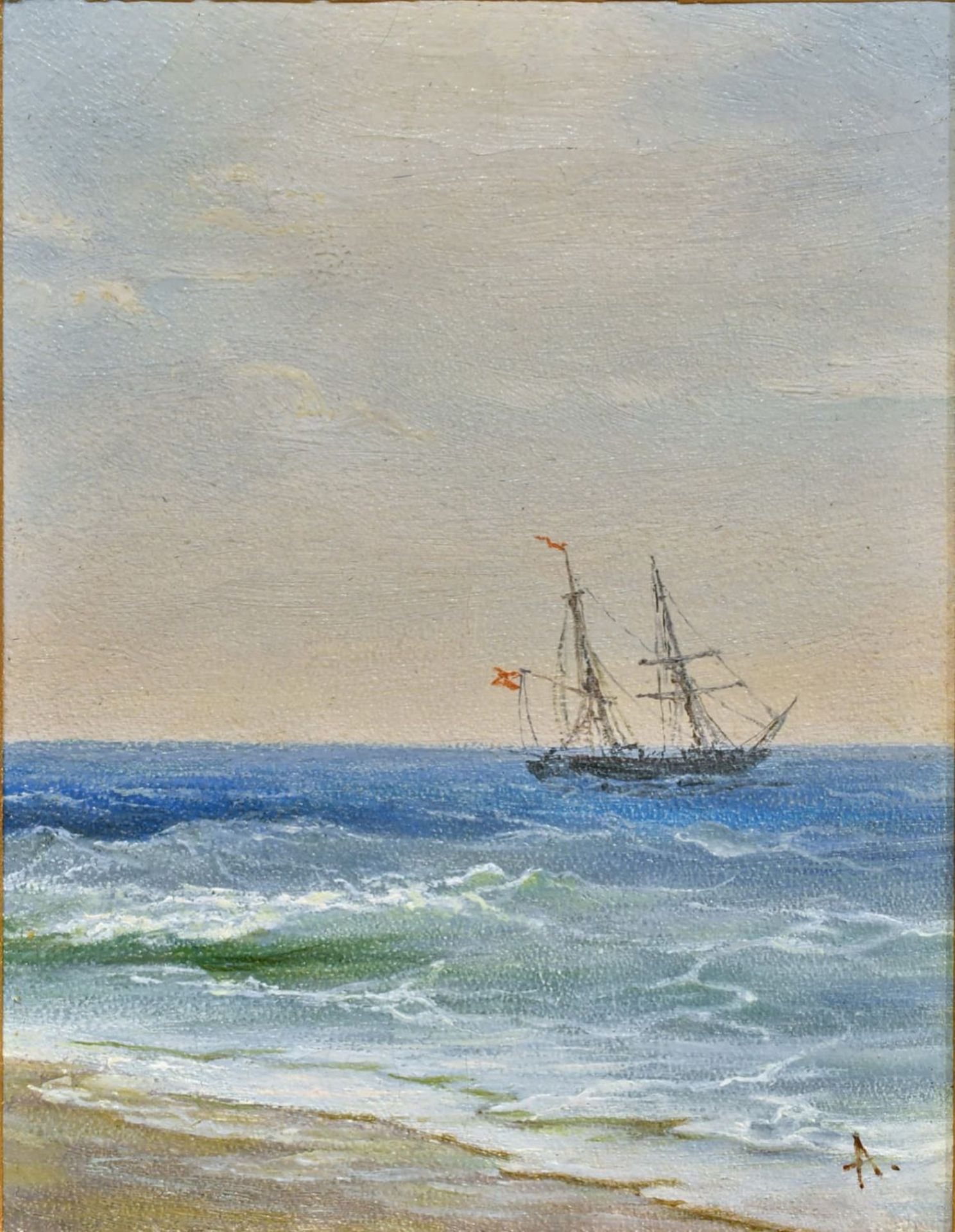 Aivazovsky Ivan Konstantinovich Sailboat near the coast. XIX century. - Bild 2 aus 4