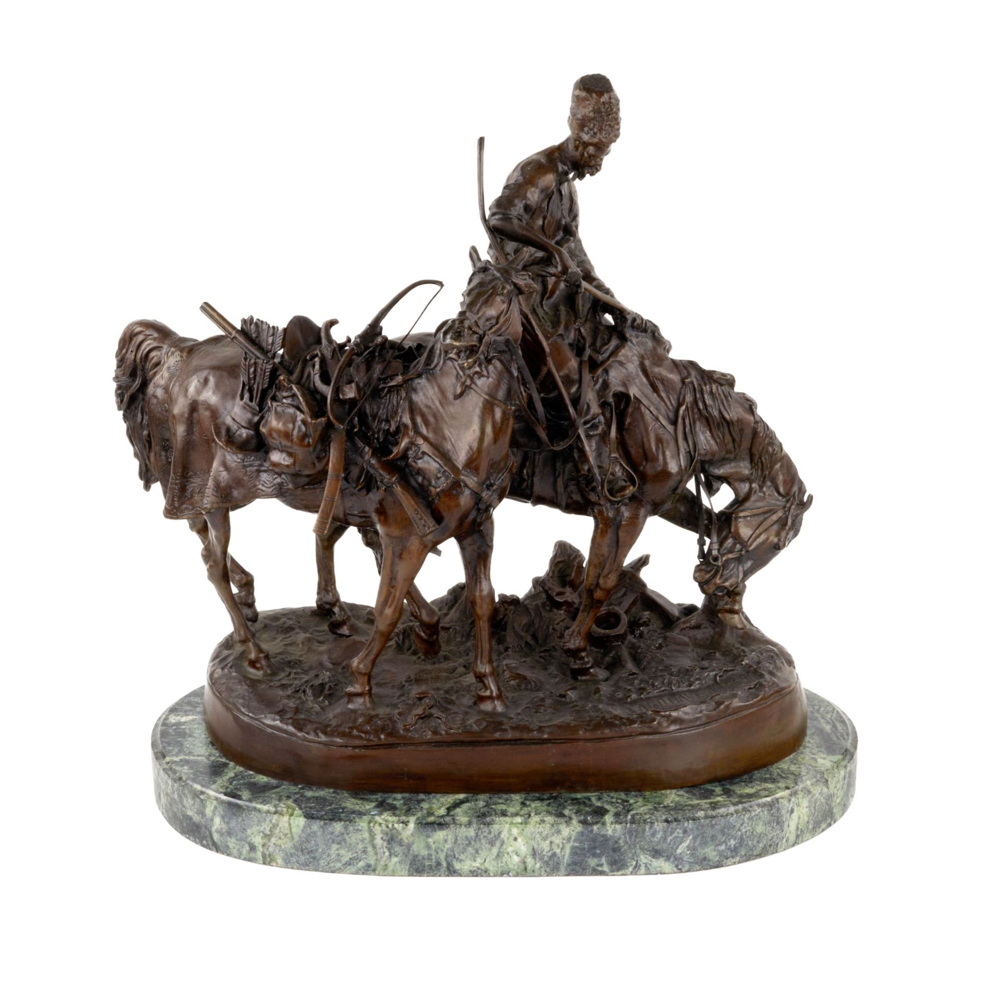 Bronze sculpture Zaporozhye Cossack after the battle. Model E.Lansare.