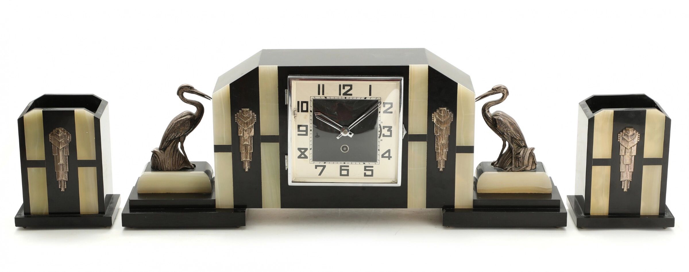 Fireplace set with Art Deco clock. - Image 2 of 6