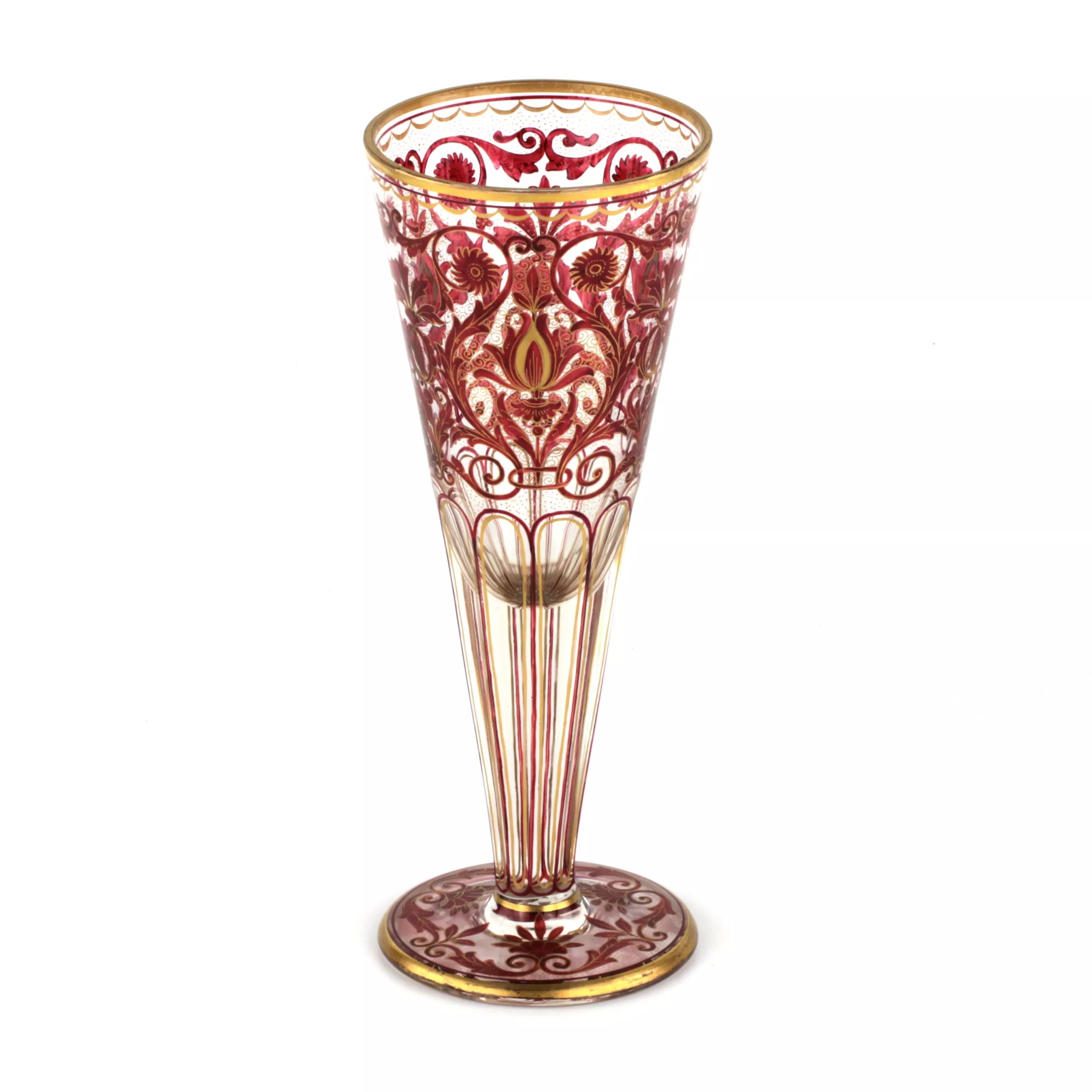 Large glass goblet with painting. - Image 3 of 5