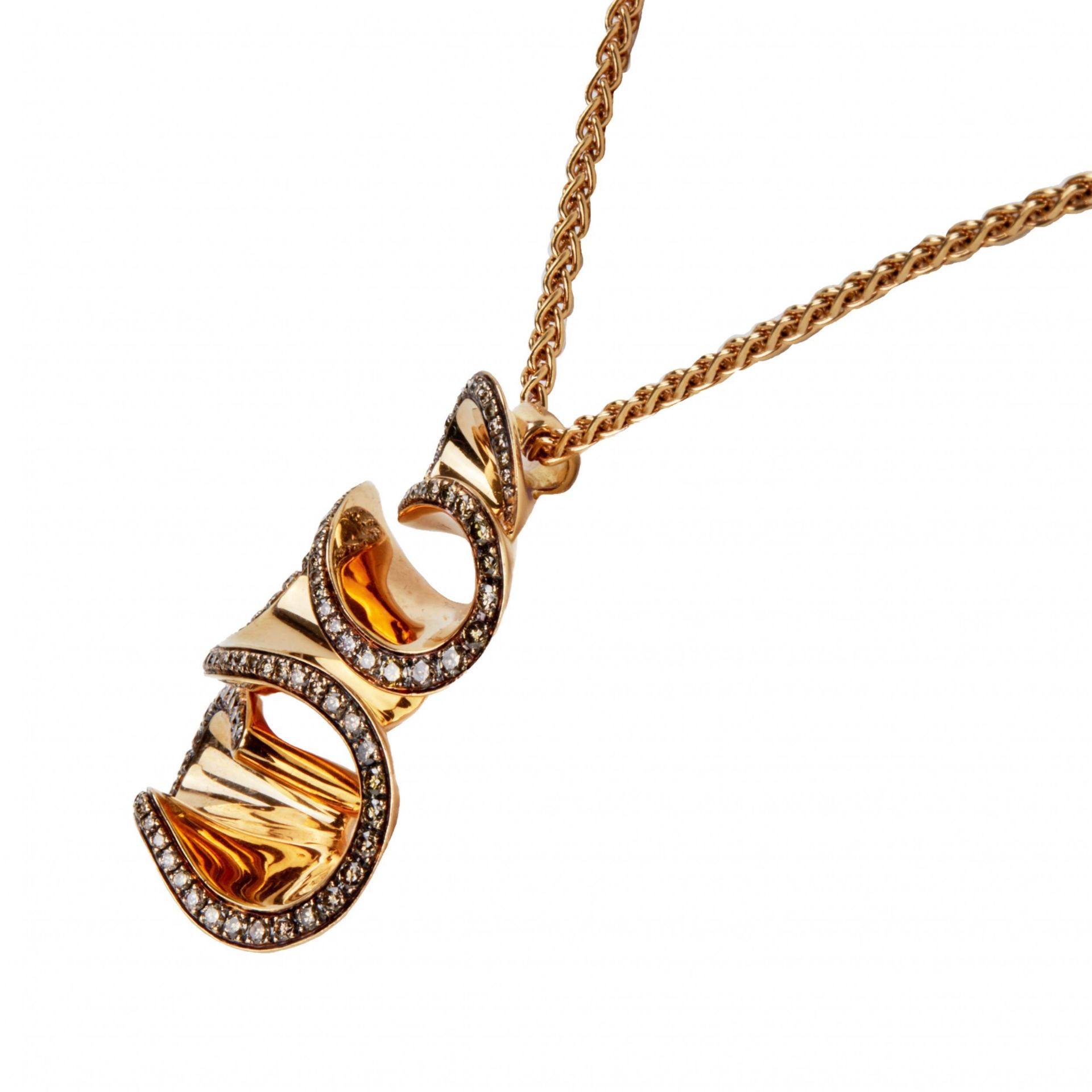 Grisogono Zigana gold necklace with diamonds. - Image 3 of 8