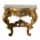 Wooden, gilded console of the 19th century.