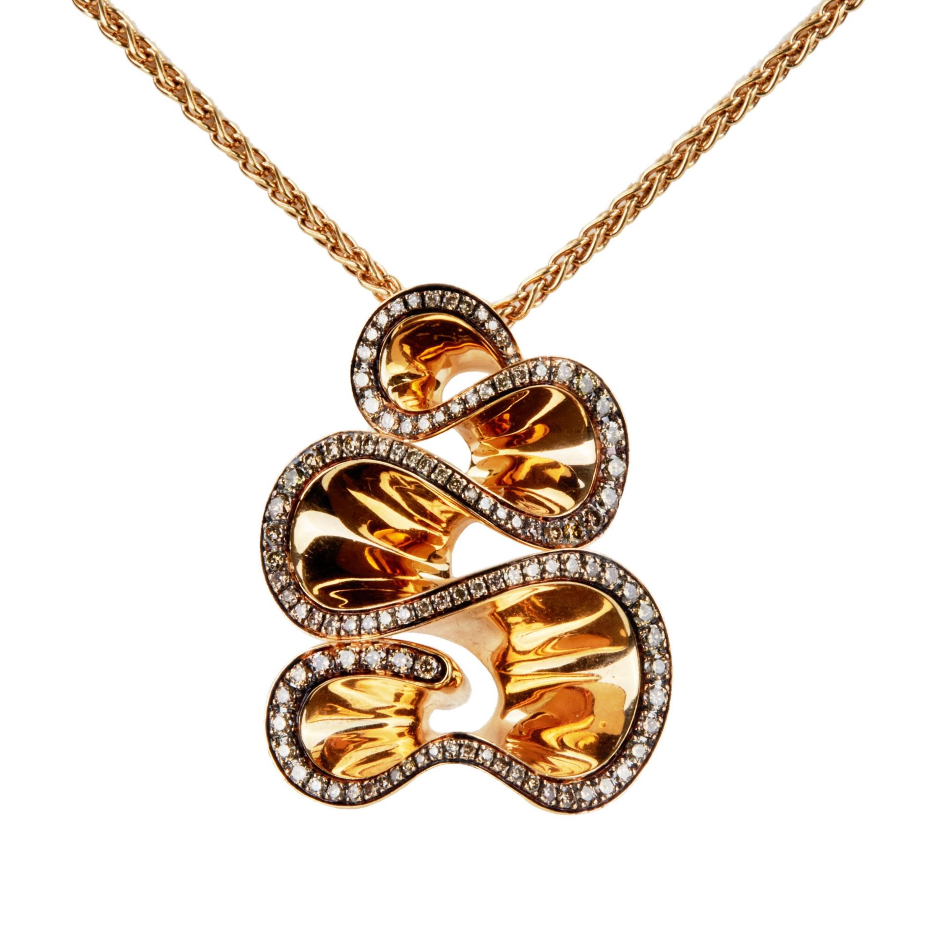 Grisogono Zigana gold necklace with diamonds. - Image 2 of 8