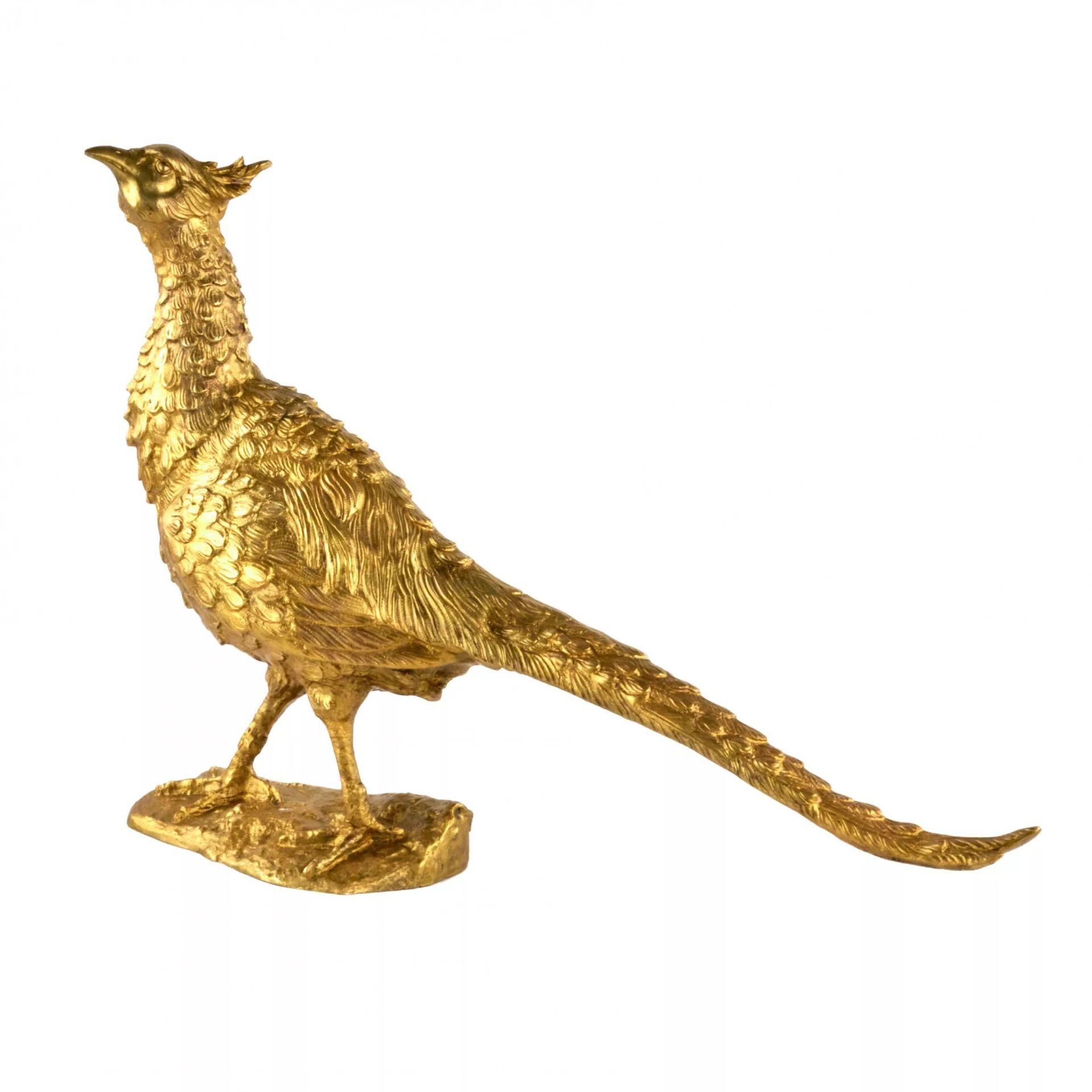 Pheasant of gilded bronze.