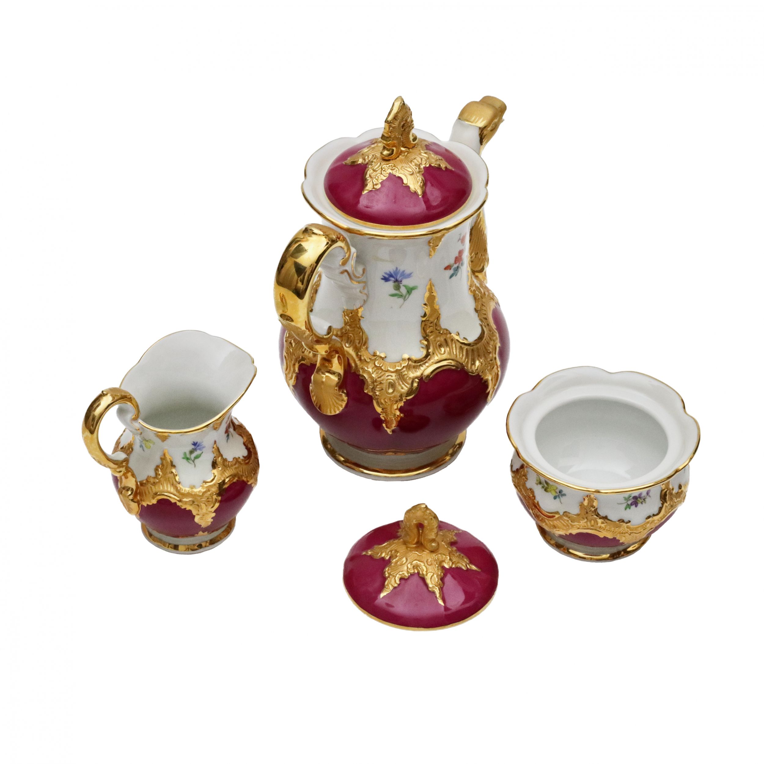 Meissen. B-Form mocha coffee service for 6 persons. - Image 4 of 8